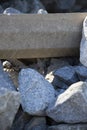 Cement Bumper in Granite Rocks Royalty Free Stock Photo