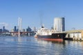 Cement carrier, bridge and modern buildings