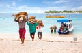 Cement carriers on gili Trawangan, Indonesia