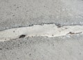 Cement crack repair Royalty Free Stock Photo