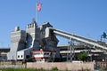 Cement factory with American flag Royalty Free Stock Photo