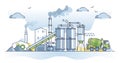 Cement factory for concrete material supply and production outline concept