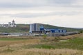 Cement factory on the outskirts of a city 