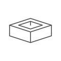 Cement foundation line outline icon