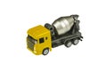 Cement Mixer Truck Toy Isolated On White Background.