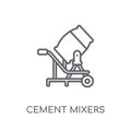 cement mixers linear icon. Modern outline cement mixers logo con