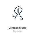 Cement mixers outline vector icon. Thin line black cement mixers icon, flat vector simple element illustration from editable