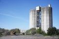 Cement mixing silo concrete tower in Glasgow Royalty Free Stock Photo