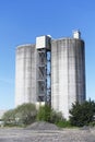Cement mixing silo concrete tower in Glasgow Royalty Free Stock Photo