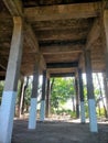 Cement pillars of bridge contruction