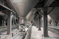 Cement plant inside view Royalty Free Stock Photo