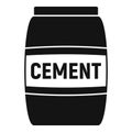 Cement sack icon, simple style