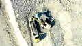 Aerial view of the excavation in a opensky quarry in Alicante, Spain.