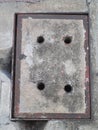 Cement sewer lid background