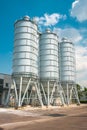 Cement silo at construction site Royalty Free Stock Photo