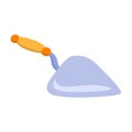 A cement spoon serves to stir the cement-sand mixture in the bucket vector illustrations