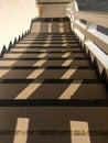 Cement stairway at the exit of the building, Royalty Free Stock Photo
