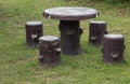 Cement table and four chairs decoration