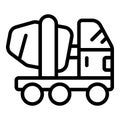 Cement truck icon outline vector. Masonry laborer