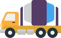 Cement truck illustration in minimal style Royalty Free Stock Photo