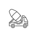 Cement truck outline vector icon. Concrete Mixer Car symbol