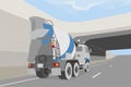 Cement truck on the road