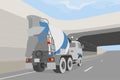 Cement truck on the road Royalty Free Stock Photo