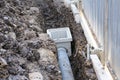 cement tube and square block underground soil for water drain water