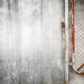 Cement wall background with rusty iron chain Royalty Free Stock Photo