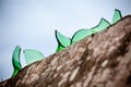 Cement wall covered with broken glass Royalty Free Stock Photo