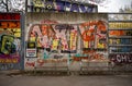 Playground walls covered in graffiti in Vienna Austria