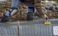 Cement Worker Finishing Touches