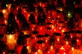 Cementary candles at night mac Royalty Free Stock Photo