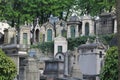 Photo made on the Cemetery in Paris, France with graves, monuments and statues Royalty Free Stock Photo
