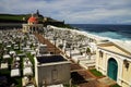 Cementerio Santa Maria Magdalena de Pazzi with Capilla del Cementerio Santa Maria and San Felipe del Morro Fortress on the backgro