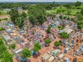 Cemetery with aboveground tombs in Mbocayaty del Guaira Royalty Free Stock Photo