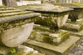 Cemetery with aged tombs