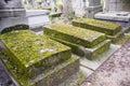 Cemetery with aged tombs