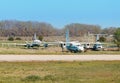 Cemetery aircraft near the runway