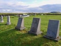 Cemetery of black church in Budir, Budakirkja. Snaefellsnes Peninsula, Iceland.