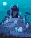 Cemetery Cartoon Illustration