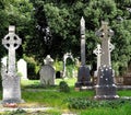 Cemetery With Celtic Cross Markers In Ireland