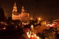 Cemetery and church - All Saints day Royalty Free Stock Photo