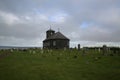 Cemetery with Church in Iceland Royalty Free Stock Photo