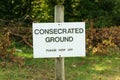 Cemetery Consecrated ground sign