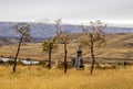 Cemetery in the Country Overlooking Hills and a River Royalty Free Stock Photo