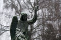 Cemetery covered by snow in winter. Slovakia Royalty Free Stock Photo