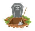 Cemetery digged grave hole Royalty Free Stock Photo