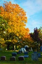 Cemetery in Fall Royalty Free Stock Photo