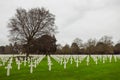 Cemetery of fallen American soldiers who died in the war. France, Normandy, Omaha Beach, December 24, 2022 Royalty Free Stock Photo